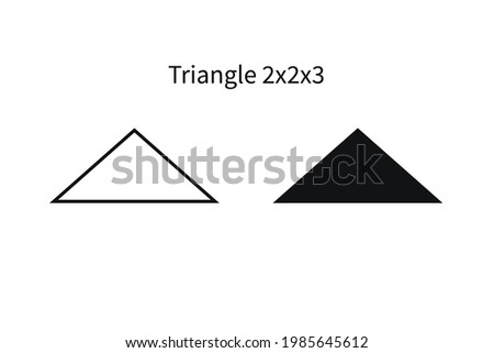 Triangle 2x2x3 vector illustration isolated