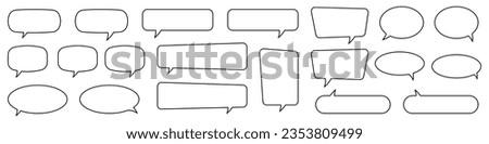 Speech bubble, speech balloon, chat bubble line art vector icon for apps and websites.