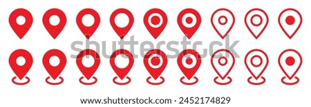 Maps pin. Red location map icon. Navigation gps sign.