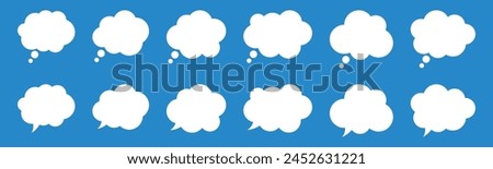 Thought bubble icon, thinking cloud icon for apps and websites. Set of speech bubbles. Speak bubble text, cartoon chatting box, message box.