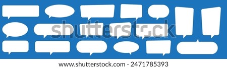 Set of speech bubbles. Speak bubble text, cartoon chatting box, message box. Blank empty white speech bubbles.