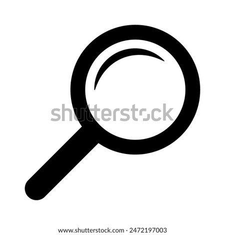 Magnifying glass icon, magnifier or loupe sign. Search icon.