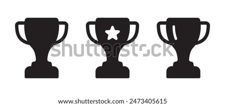 Trophy icon. Trophy cup, winner cup, victory cup icon. Reward symbol sign for web and mobile.