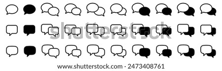 Chat icon. Talk bubble speech icon. Blank empty bubbles set.