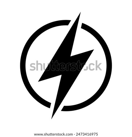 Lightning, electric power icon. Energy and thunder electricity symbol. Lightning bolt sign in the circle.