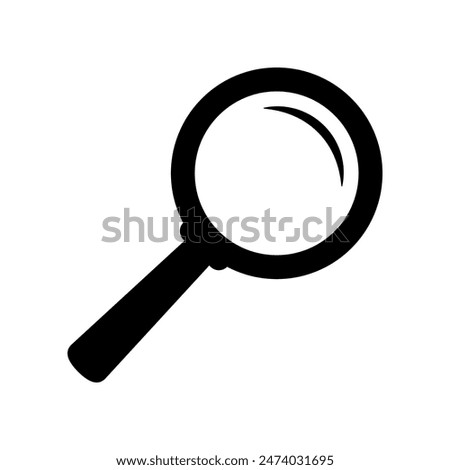 Magnifying glass icon, magnifier or loupe sign. Search icon.