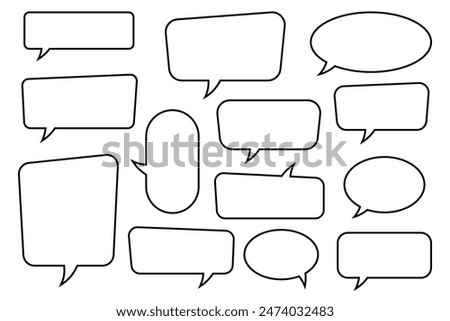 Speech bubble, speech balloon, chat bubble line art icon for apps and websites.