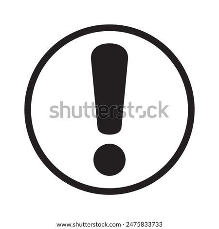 Alert icon. Warning sign and symbol. Exclamation mark in circle.