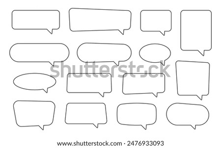 Speech bubble, speech balloon, chat bubble line art icon for apps and websites.