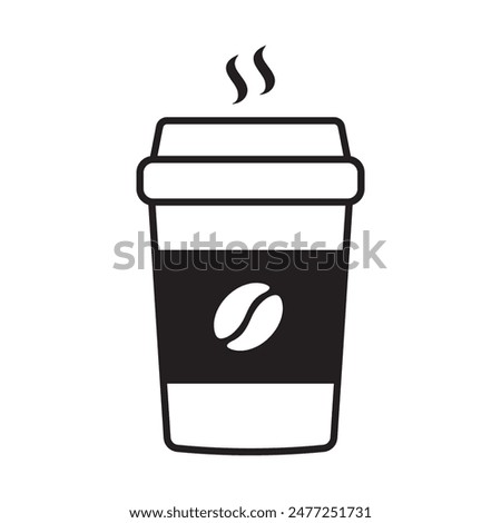 Hot coffee cup icon. Paper coffee cup icon isolated on white background.