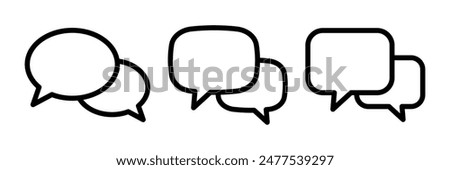 Chat icon. Talk bubble speech icon. Dialogue balloon icon.