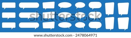 Set of speech bubbles. Speak bubble text, cartoon chatting box, message box. Blank empty speech bubbles.