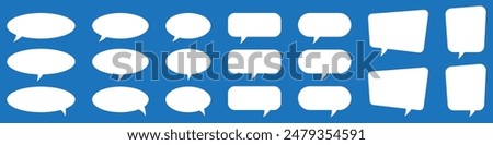 Set of speech bubbles. Speak bubble text, cartoon chatting box, message box. Blank empty speech bubbles.