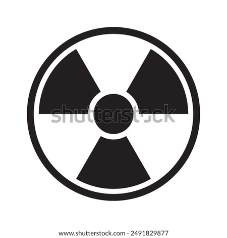 Radiation icon. Radiation sign. Nuclear threat symbol. Hazardous radiation. Danger warning icon. Nuclear safety. Radioactive waste.