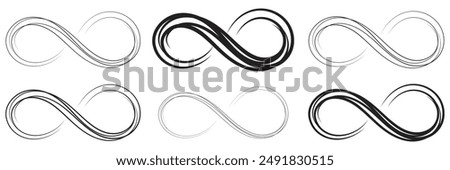 Hand drawn infinity symbol. Black infinity icon. Eternity, infinite, limitless and forever signs.