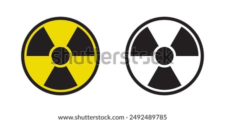 Radiation icon. Radiation sign. Nuclear threat symbol. Hazardous radiation. Danger warning icon. Nuclear safety. Radioactive waste.