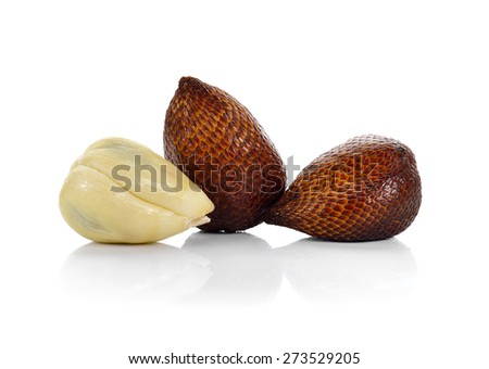 Salak snake fruit isolated on white background