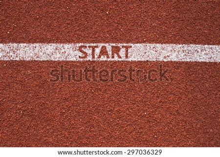 Athletics all weather running track texture start text Concept Business Success