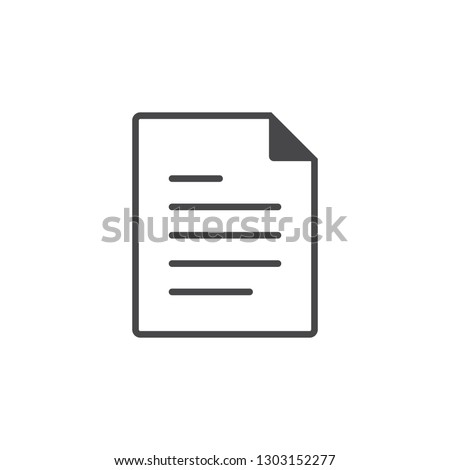 Black single line text document data file format icon concept. Simple modern flat design element for app, ui, ux, web, button, interface. Glyph graphic vector eps 10 isolated on white background