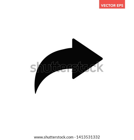 Black share publish arrow social media icon, simple direction interface tool concept elements, app ui ux web button logo, graphic flat design pictogram vector eps 10 isolated on white background