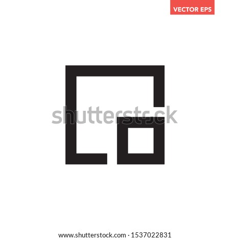 Black stroke minimize to mini player screen sizes icon, simple flat design vector pictogram, infographic vector for app logo web website button ui ux interface elements isolated on white background