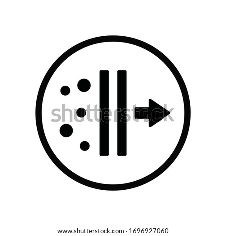 Black micro clean air filtration icon, simple purification flat design pictogram concept vector for app ads web banner button ui ux interface elements isolated on white background