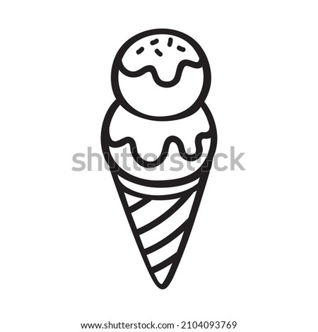 Black single double flavor ice creams line icon. Simple flat design pictogram, clipart vector illustration for ads app logo ads web banner button ui ux interface elements isolated on white background