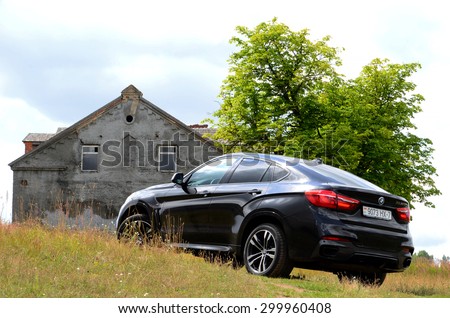 MINSK, BELARUS - CICRCA JULY 2015: New BMW X6 M50d at the test drive event for automotive journalists from Minsk