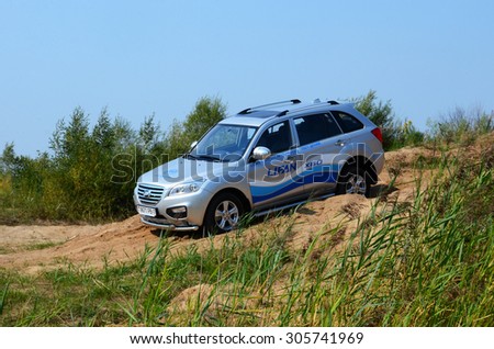 MINSK, BELARUS - AUGUST 12, 2015: New Lifan X60 at the test drive event for automotive journalists from Minsk