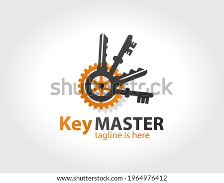 Key master, maker concept sign. Abstract creative key duplication logo concept. Professional skilled key cutter sign.