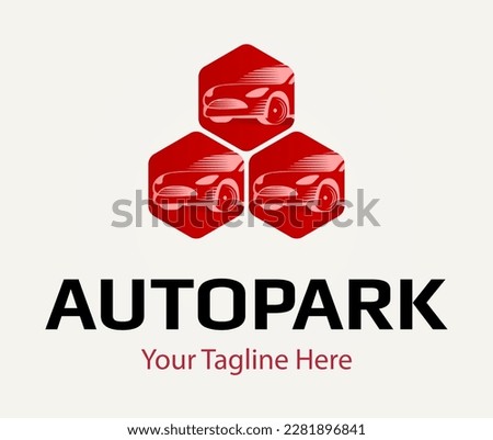Creative modern autopark logo. Parking sign. Car sale company icon. Can use like emblem in auto logistic.