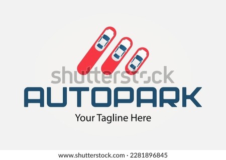 Creative modern autopark logo. Parking sign. Car sale company icon. Can use like emblem in auto logistic.