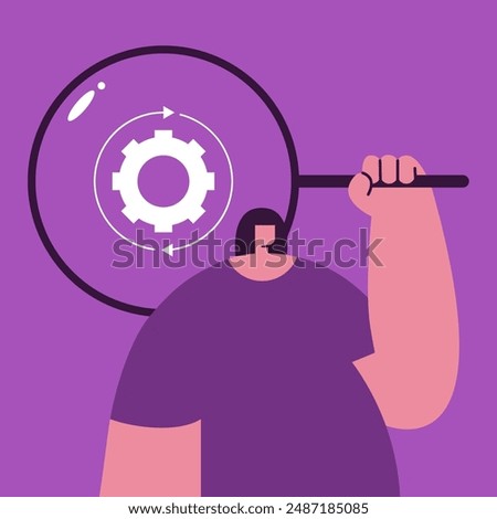 System update. Girl Character programmer update the operating system. System maintenance, software and program updates, technology. Flat vector illustration.