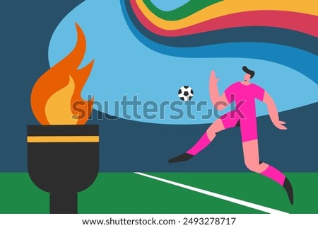 Sport Games 2024. Olympic stadium. Flat vector illustration. 