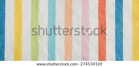 Close up colorful striped fabric cloth texture