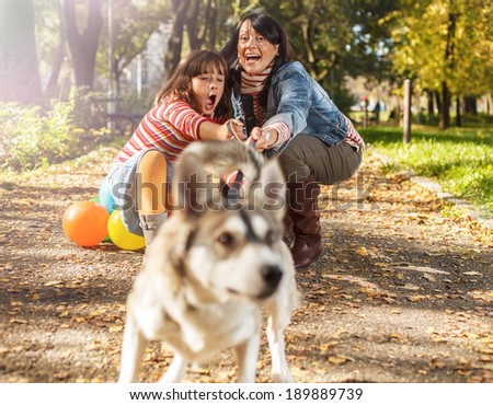 Dog and his family