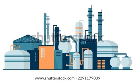 Biomass power plant station. Biofuel factory energy generation producing electricity or heat.