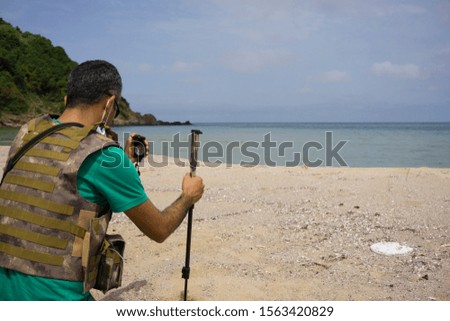 Similar – Image, Stock Photo wrong track Beach Ocean