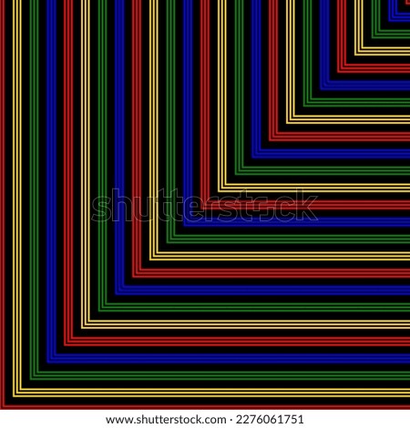 Horizontal with vertical lines seamless pattern. Colorful right angle stripes on black background. Vector illustration for web design or print for fabric, wallpaper. Wall and floor ceramic tiles.