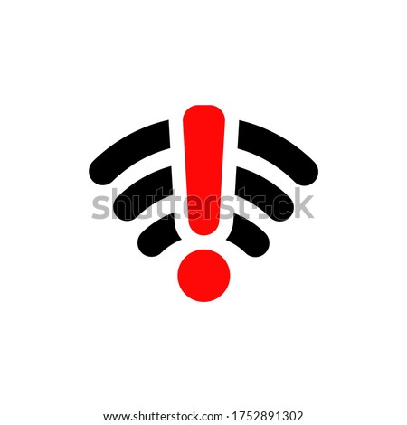 Bad network, wifi problem vector connection icon, server signal lost isolated illustration