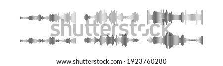 Voice audio message vector smartphone app interface design, flat wave flat soundwave set, waveform speech collection illustration.