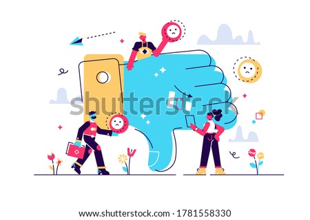 Vector illustration, for web page, banner, presentation, social media, documents, cards, posters. the concept of negative work, sad, fiasco, people leave bad reviews, bad job