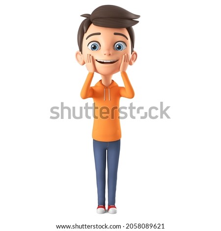 Similar – Image, Stock Photo Astonished boy with 3D glasses and popcorn