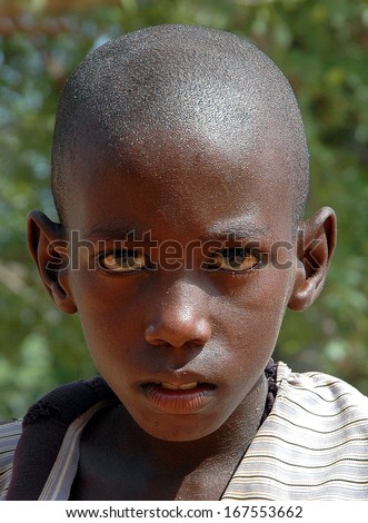 BANJUL, GAMBIA - SEPTEMBER 17: Portrait of unidentified Mandinka child, September 17, 2005 in Banjul, Gambia. The major ethnic group in Gambia is the Mandinka - 42% of the total population.