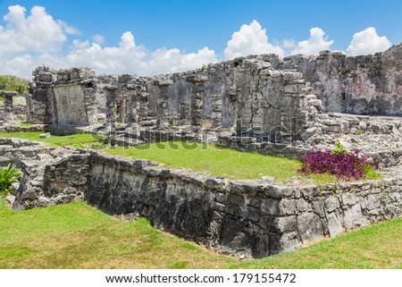 Tulum, archeological site in the Riviera Maya, Mexico. Site of a Pre-Columbian Maya walled city serving as a major port for CobaÂ¡