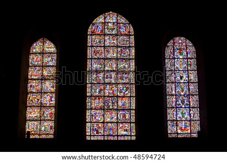Stained glasses from Chartres Cathedral, France