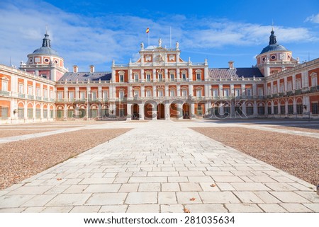 Royal Palace of Aranjuez, main court . Community of Madrid, Spain. It is a residence of the King of Spain open to the public