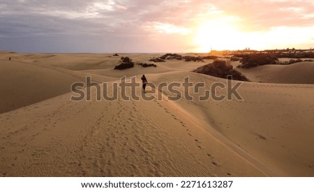 Similar – Image, Stock Photo Desert landscape against sea in nature