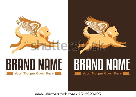 simple modern flying wing dog vector illustration logo design