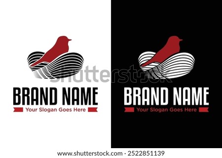 simple modern bird nest vector illustration logo design